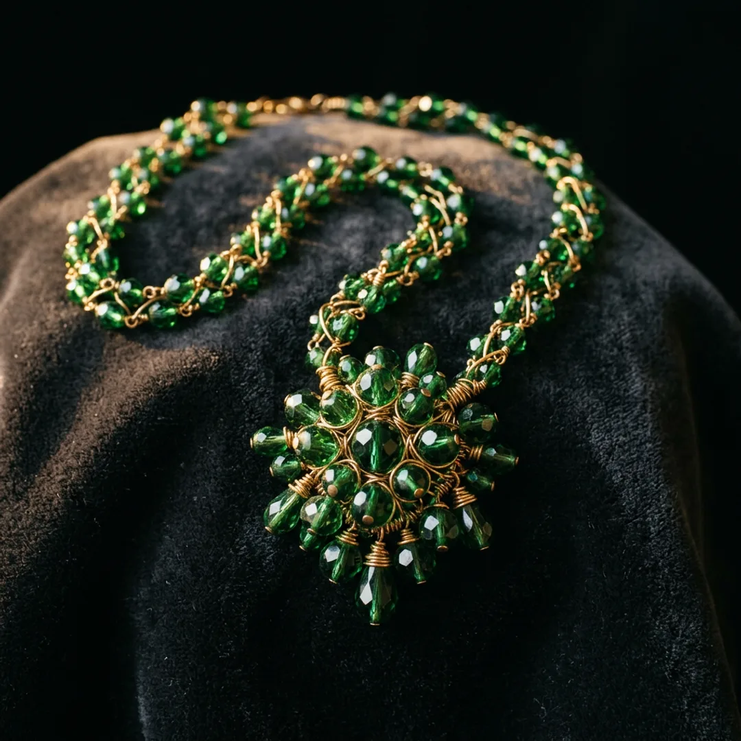 1950s Miriam Haskell Glass Bead Necklace